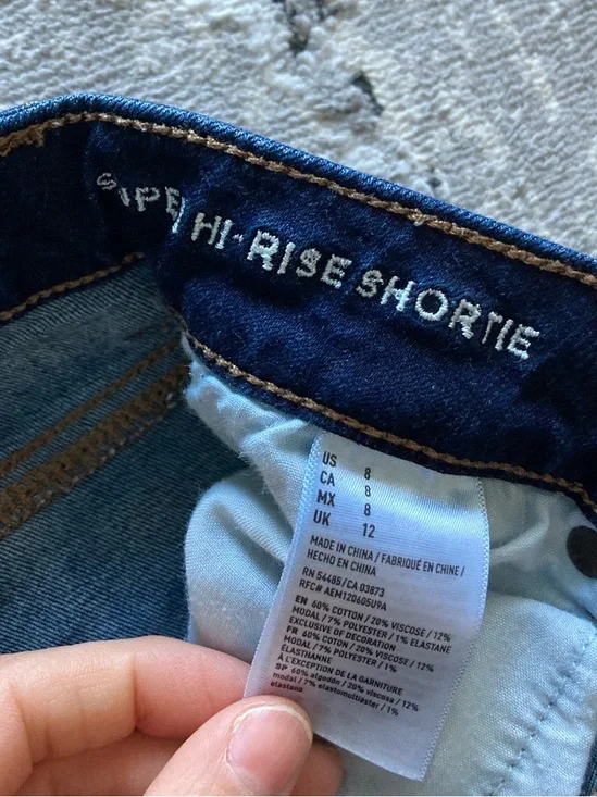 American Eagle Outfitters Indigo Roll-Cuff Denim Shorts - Picture 3 of 3